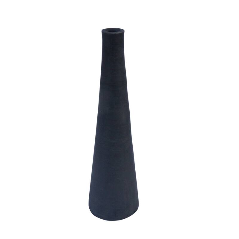 Terracotta Vase Natural Black Dia 4.33" - NATURAL BRUNT BLACK - NATURAL BRUNT BLACK