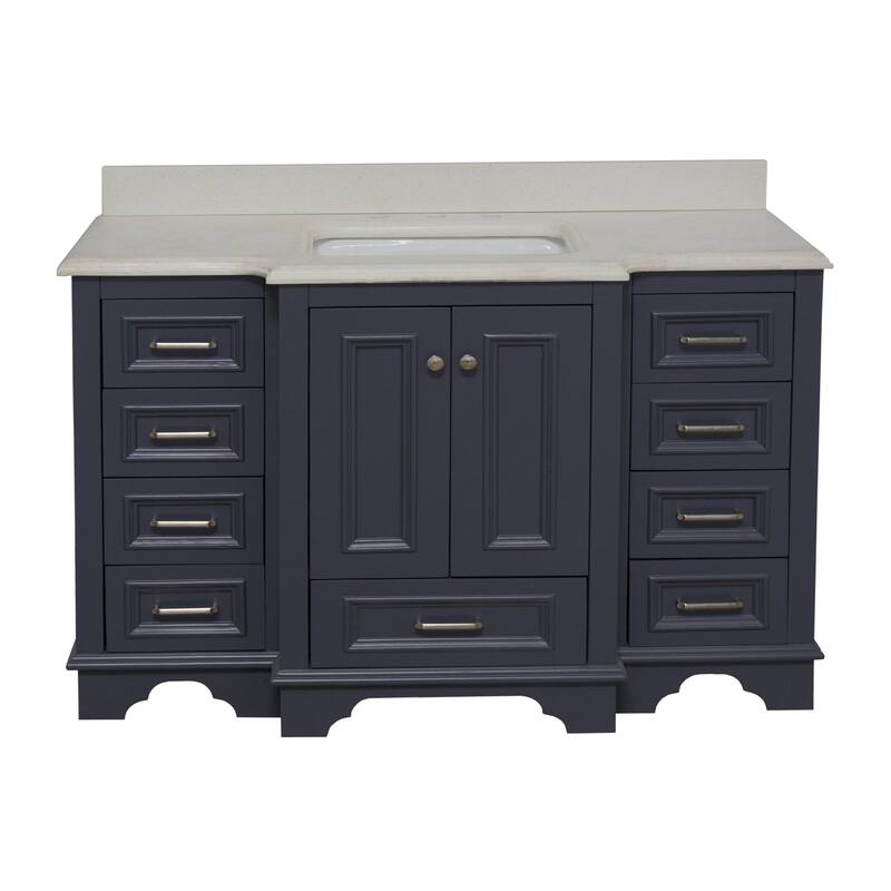 KitchenBathCollection Nantucket 48" Bathroom Vanity with Quartz Top