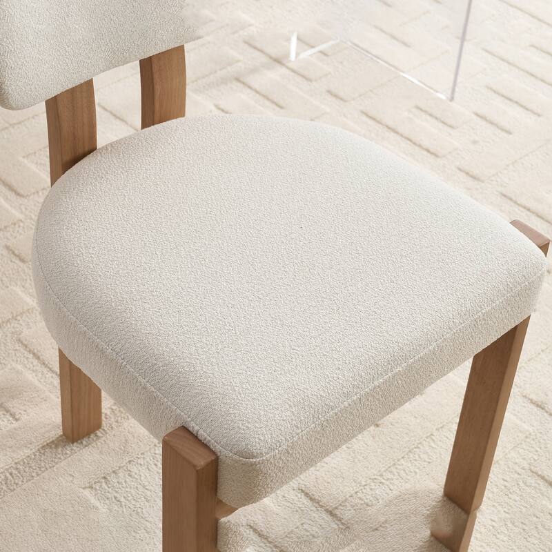 Wooden Dining Chairs Set of 2 , Fabric Upholstered Side Chair Farmhouse Kitchen Chairs for Dining Room, Breakfast Area