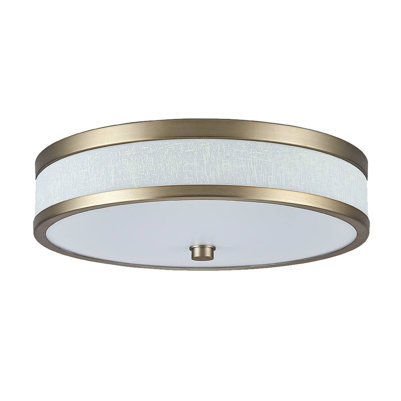 LED ceiling lamp with white linen acrylic shade