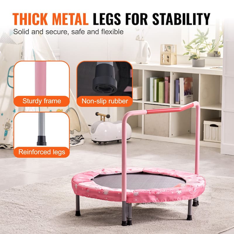 Foldable 36 Inch Toddler Trampoline for Indoor Outdoor Active Play