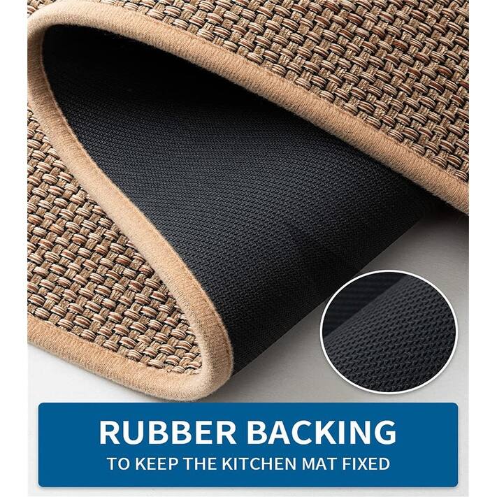 Kitchen Rugs and Mats Non Skid Washable, Beige