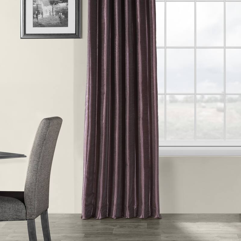 Exclusive Fabrics Vintage Textured Faux Dupioni Silk Room Darkening Curtains (1 Panel)