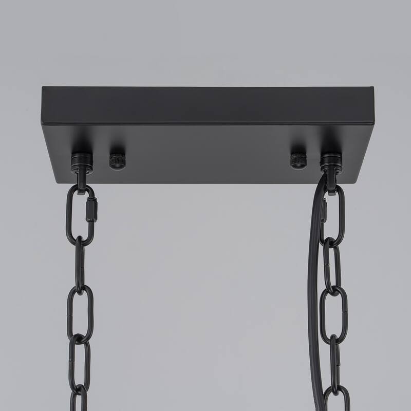 Farmhouse Chandelier Black and Gold Pendant Light for Kithchen Island