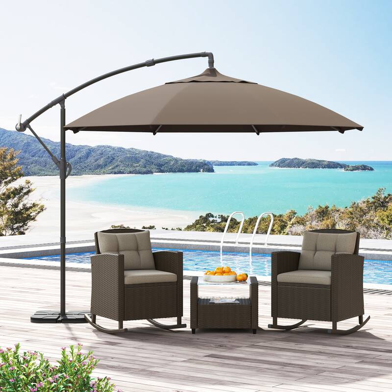 Corvus Vera 10-foot Cantilever Hanging Tilt Offset Canopy Patio Umbrella