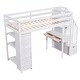 preview thumbnail 17 of 17, Twin size Loft Bed with Desk, Storage Drawers and Stairs, White