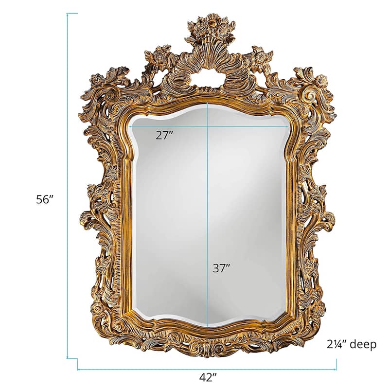 Allan Andrews Gold Ornate Framed Wall and Vanity Mirror