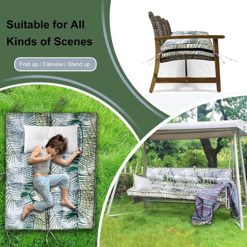Outdoor Swing Cushions 55 inch Waterproof Porch Swing Cushions 3 Seater Replacement with Backrest 4 Thicken Bench Cushion On Sale Bed Bath Beyond 40759256
