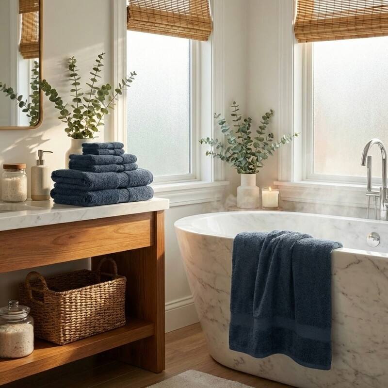 MADISON 8-Piece Cotton Turkish Towel Set Soft Absorbent Bath, Hand Towels & Washcloths