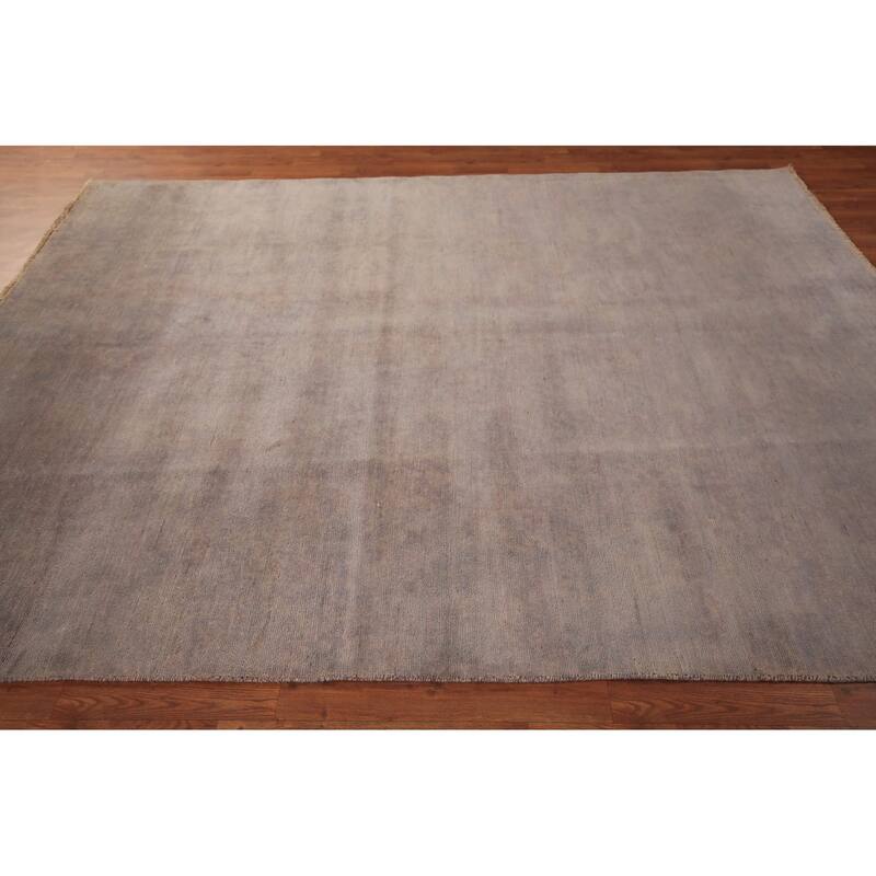 Gray & Beige Modern Gabbeh Oriental Area Rug Handmade Wool Carpet - 6'8" x 8'10"