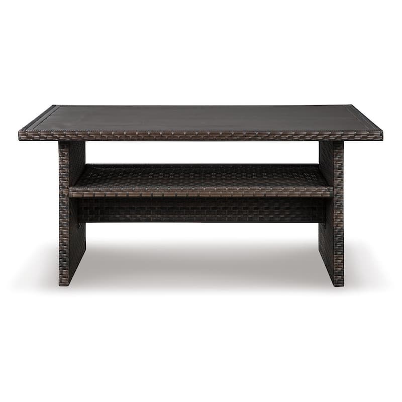 Signature Design by Ashley Easy Isle Dark Outdoor Brown Rectangular Table - 58.75" W x 33.5" D x 27.75" H