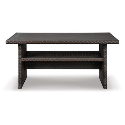 Signature Design by Ashley Easy Isle Dark Outdoor Brown Rectangular Table - 58.75" W x 33.5" D x 27.75" H