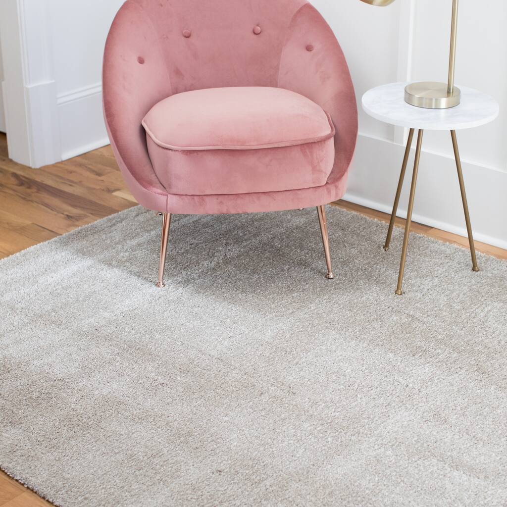 Flossy Cream Area Rug - 5'3" x 7'6"