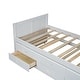 preview thumbnail 9 of 16, Twin Size Multifunctional Wood Platform Bed w/ Desk & Storage Shelf at the End of the Bed, Built-in Trundle & 3 Drawers, White
