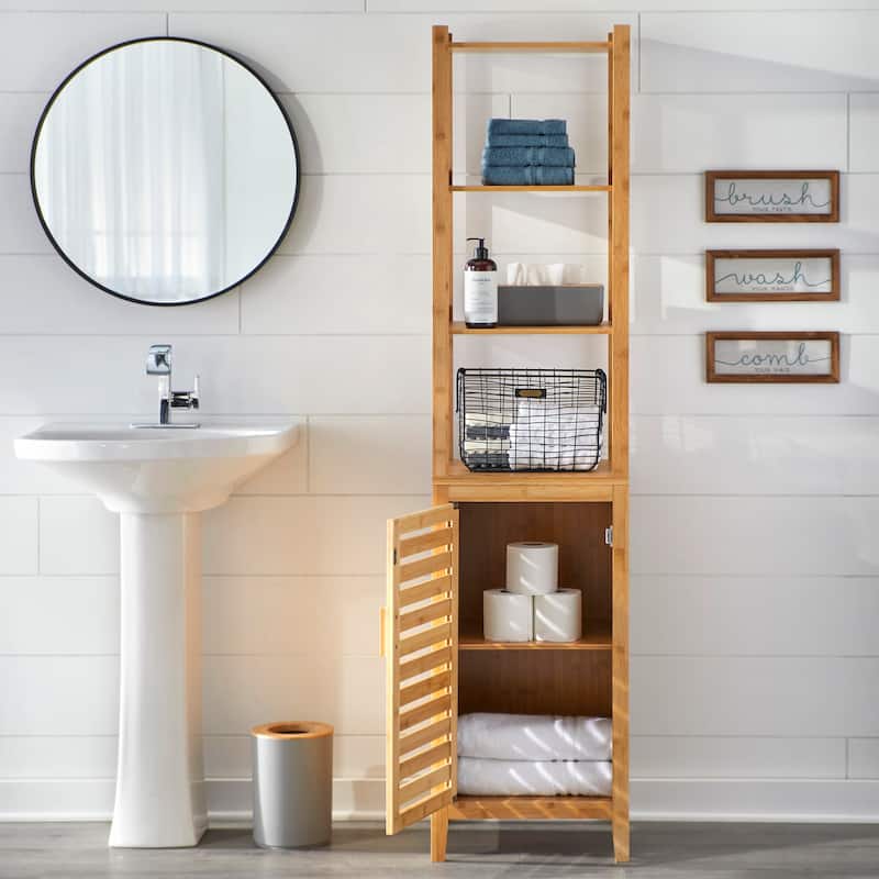 Simple Living Contemporary Natural Bamboo Linen Tower