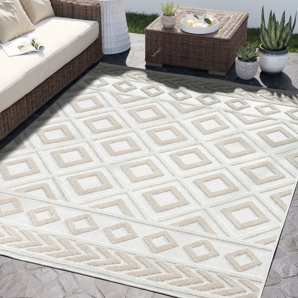 Abani Rugs Dusk Collection DUS100A Modern Diamonds Area Rug
