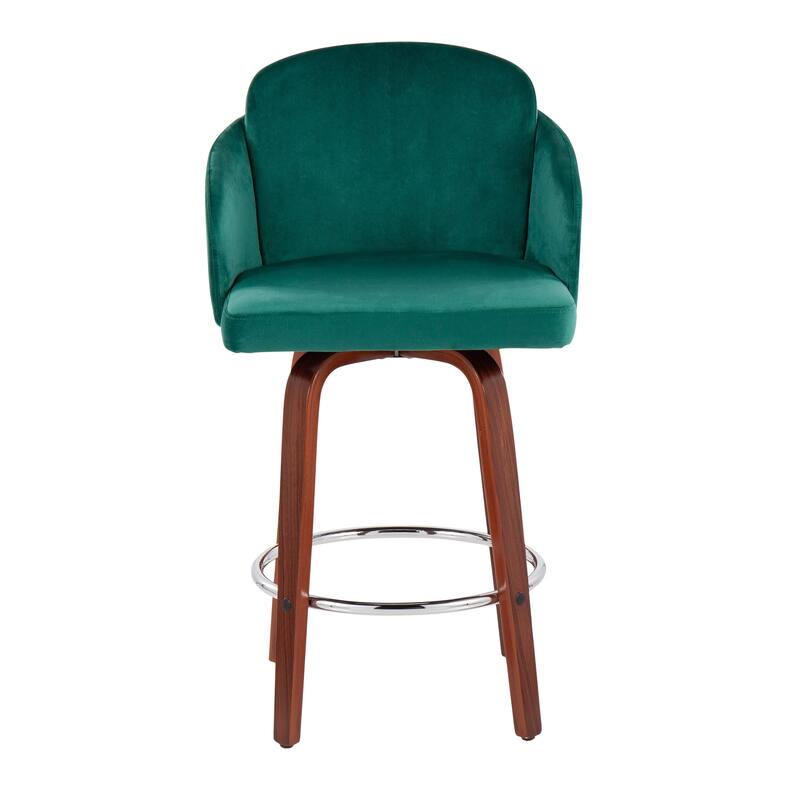 Dahlia Counter Stool with Walnut Wood (Set of 2)
