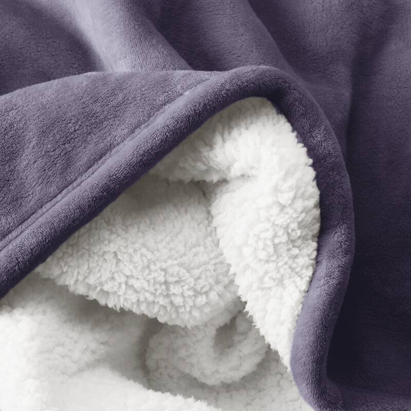Bare Home Sherpa Fleece Blanket - Reversible Plush Bed Blanket