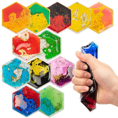 Art3d 12-Pack Colorful Flexible Liquid Play Mats for Children