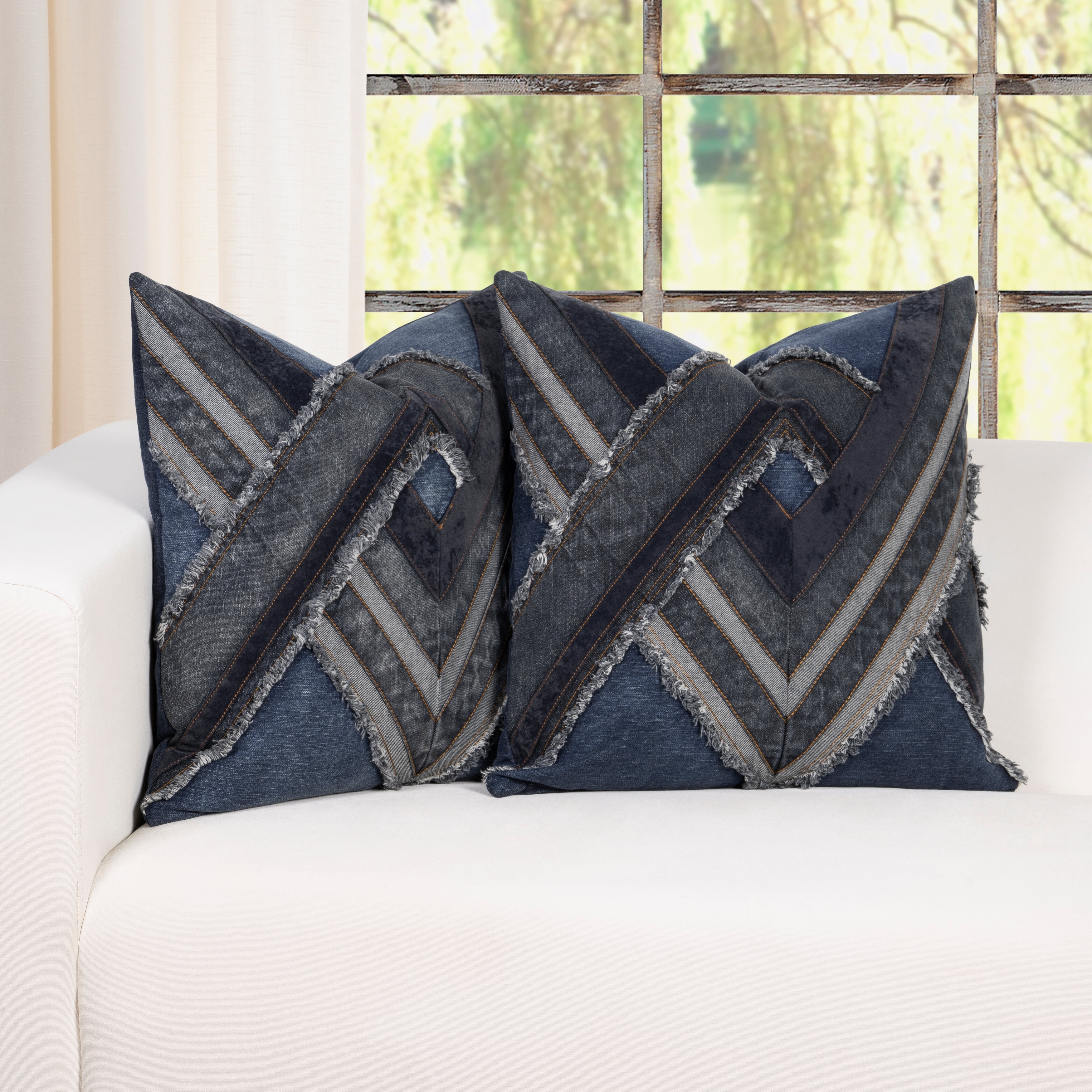 Denim couch pillows on sale