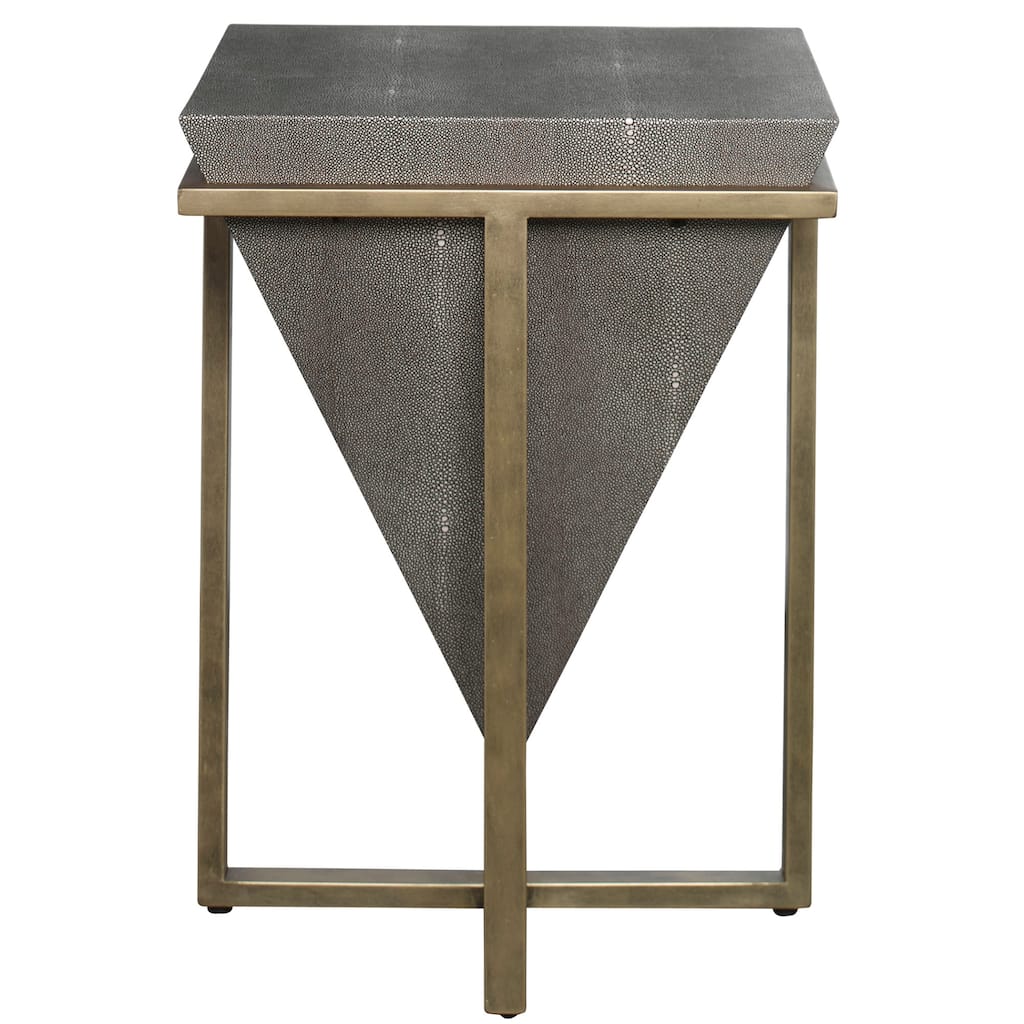 Uttermost 25123 Bertrand 19" Wide Faux Leather Top Iron Side Table