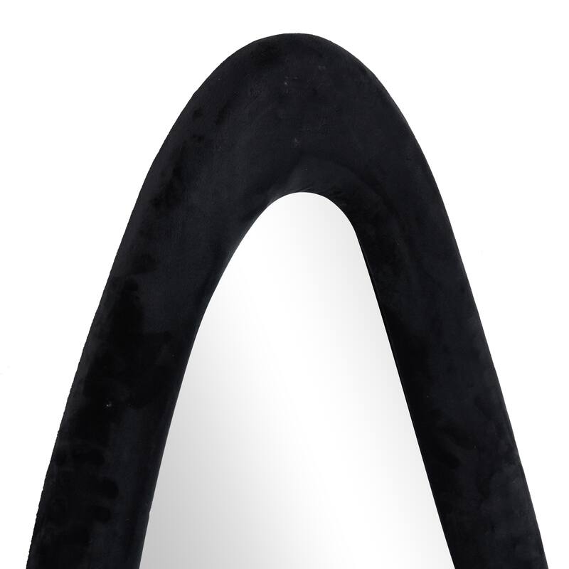 Velvet Abstract Wavy Wall Mirror - Black or White - Roche River Decor