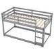 preview thumbnail 17 of 22, Twin Over Twin Solid Wood Floor Bunk Kids Bed with Ladder - Low Design for Safety, Full-Length Guardrails, Easy Assembly, White