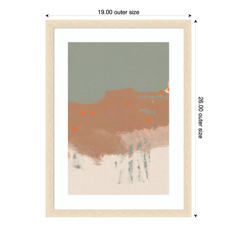 Earthy Tones With Soft Brushstrokes by Simona Gocan Wood Framed Wall Art Print - 19 x 26 in