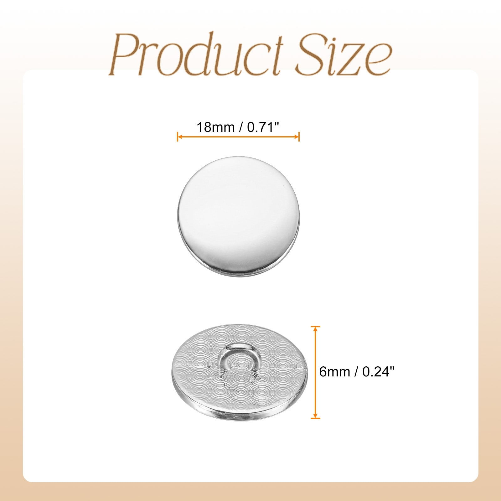 Metal Round Buttons Zinc Alloy Shank Flat Sewing Button Craft Replacement Buttons for Clothing Decoration DIY Accessories