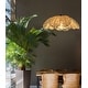 preview thumbnail 10 of 11, Boho Rattan Flower Pendant Light Coastal Hanging Fixture Light - 20" Wide