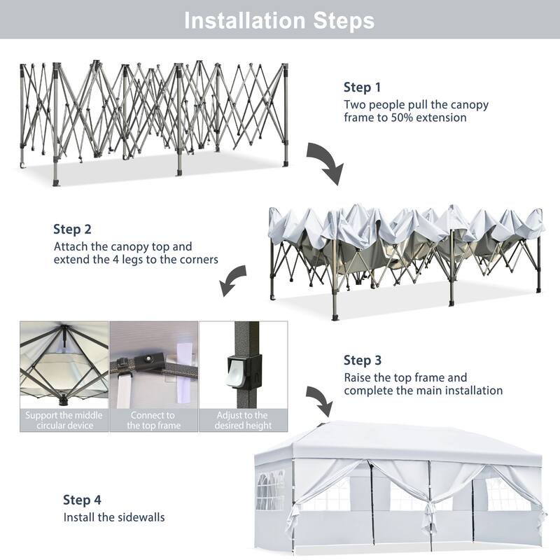10x20 Pop Up Canopy with Sidewalls