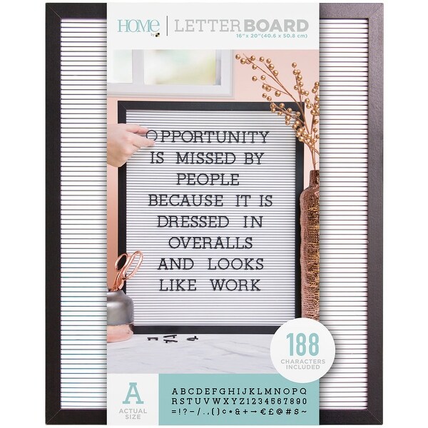 Dcwv Framed Letterboard 16"X20"-Black W/White Insert