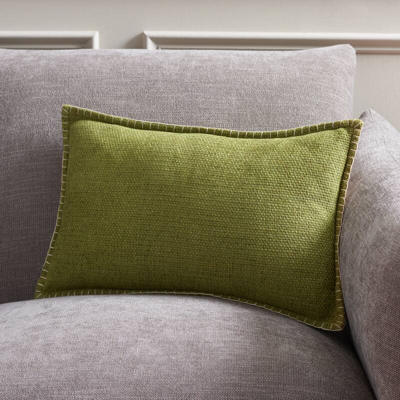 SAFAVIEH Home Rhea Decorative Pillow - Olive/Natural - 12x20-inch Rectangle