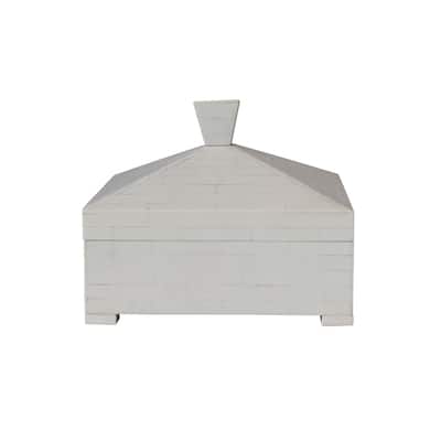 Decorative Storage Box with Pyramid Lid and Knob - 8.0"L x 8.0"W x 6.5"H