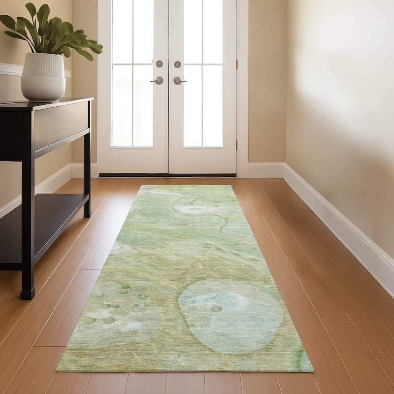 Premium Washable Super Soft Abstract Chic Mayfield Rug - Sage - 2'3" x 7'6"