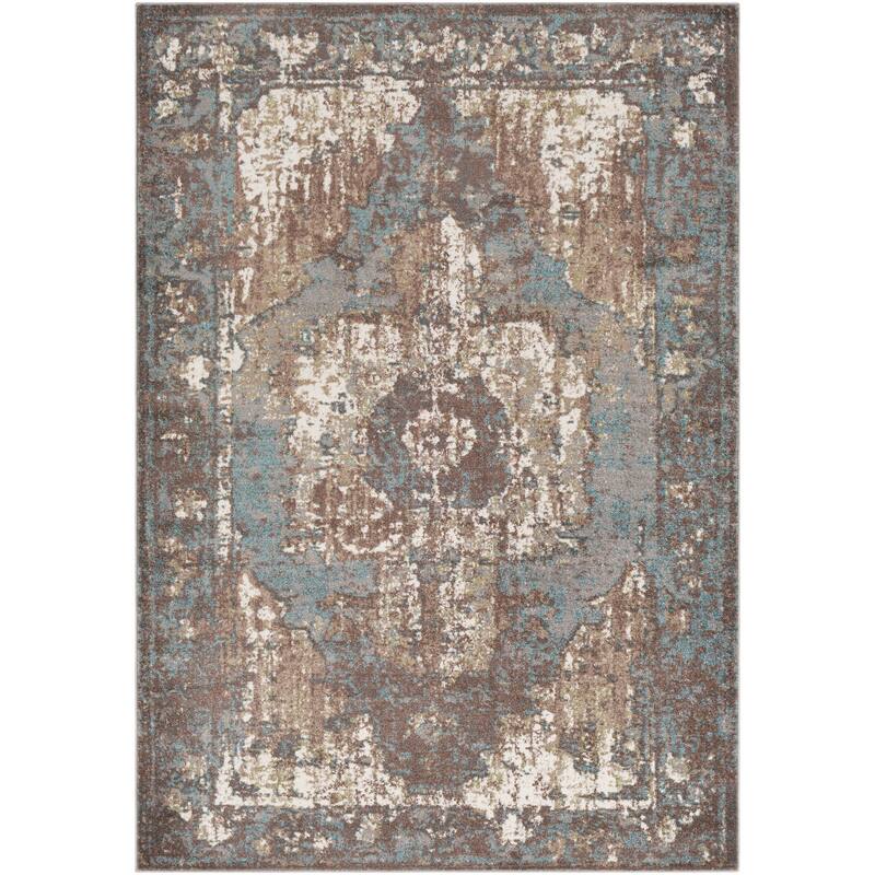 Livabliss Amalia Distressed Medallion Area Rug