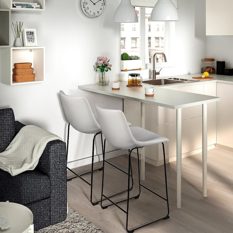 Bossin 18/26/30 inch Bar Stools,Counter Height Bar Stools with Back Modern PU Leather Stools Dining Chair with Footrest