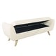 preview thumbnail 6 of 43, HomePop Modern Sherpa Storage Bench with Wood Legs - Cream
