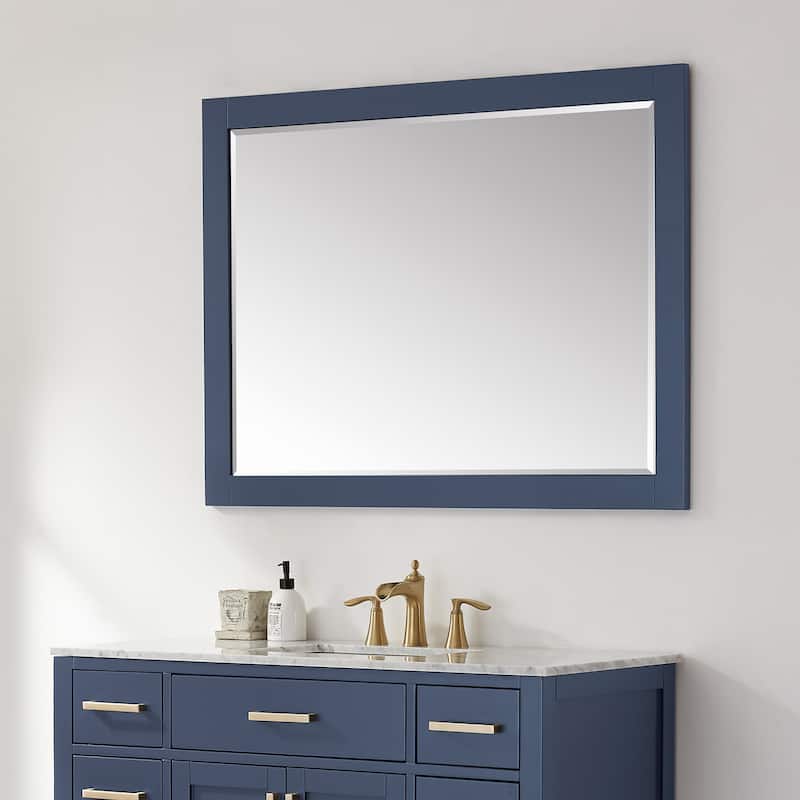 Altair Ivy Rectangular Bathroom Wood Framed Wall Mirror