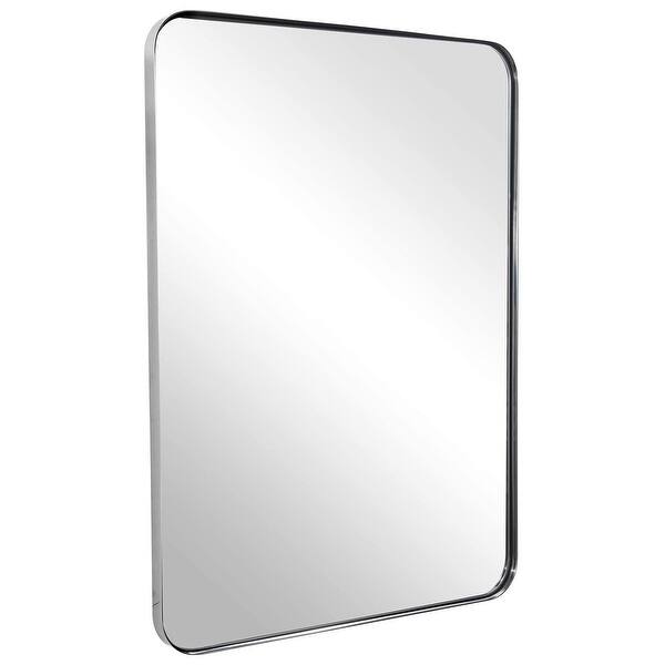 ANDY STAR 24 x 36 Inch Rectangular Hanging Deep Metal Frame Wall Mirror, Chrome 23.02 Bed