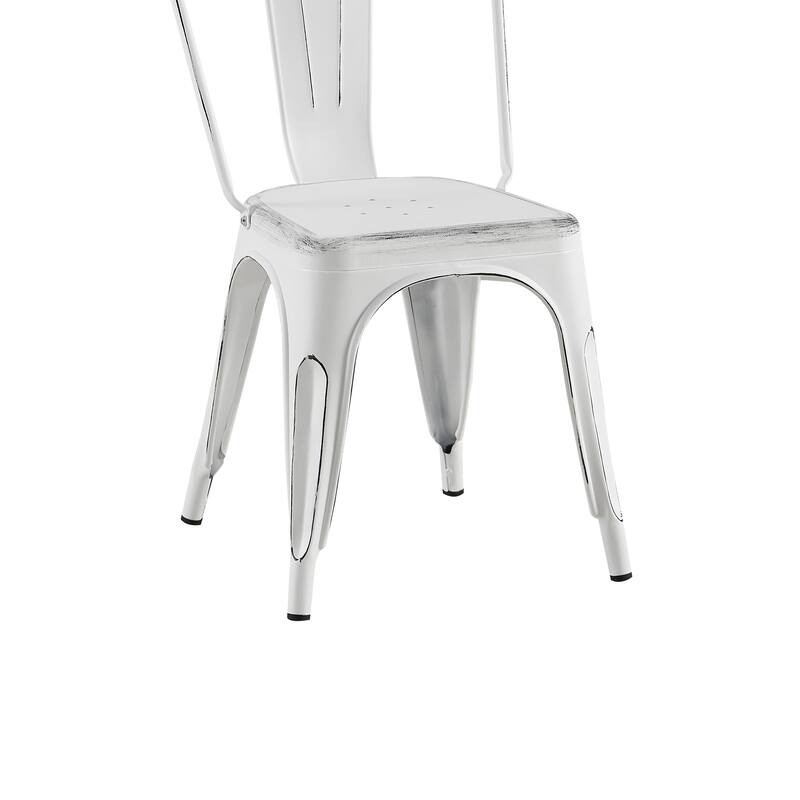 Industrial Metal 18 Inch Stackable Dining Chair Set