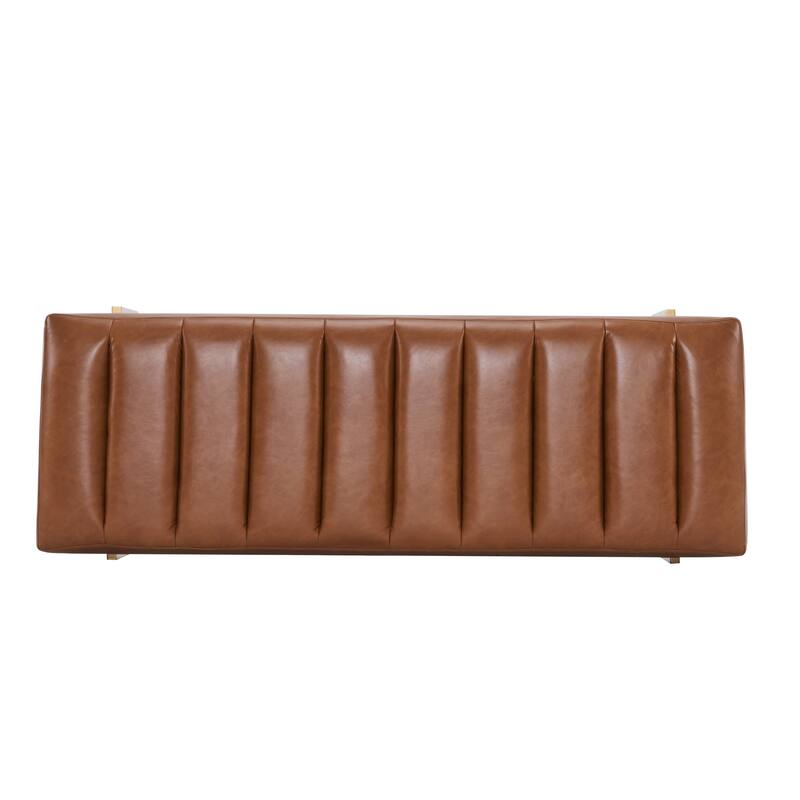 Christopher Knight Home - Sunfay Modern Channel Tufted Bench with Gold Base for Stylish Home Accents