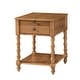 preview thumbnail 1 of 8, HULALA HOME Eric Traditional 26" Tall Solid Wood End Table with Built-in Charging Station and Extendable Tray Seadrift