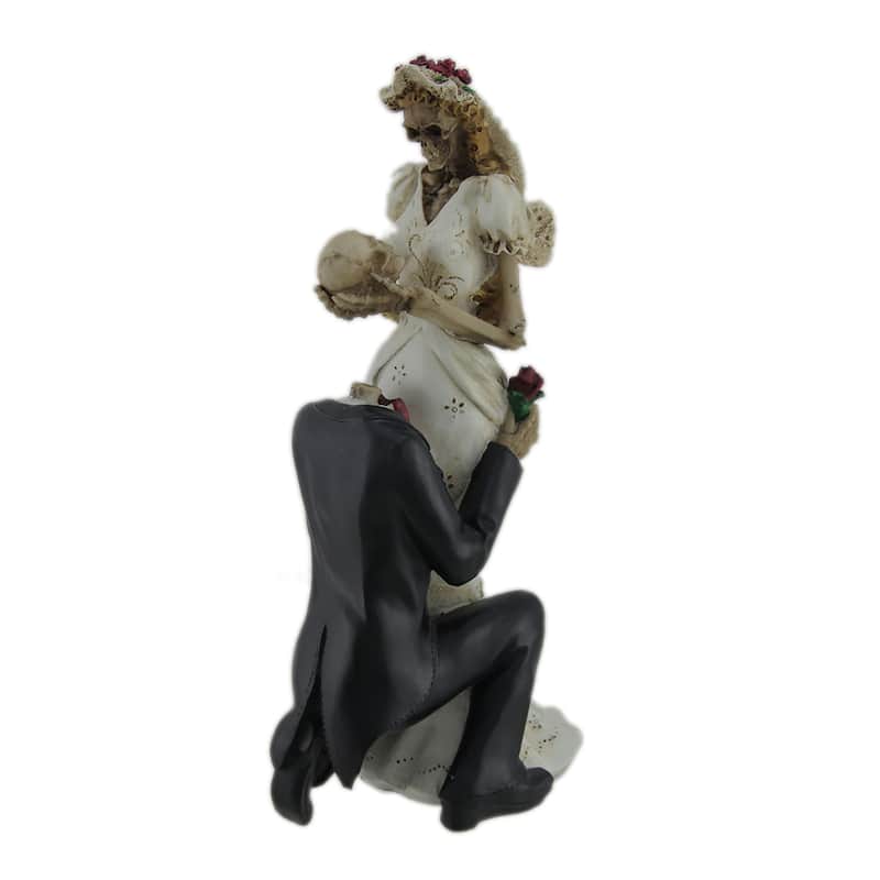 Skeleton Bride And Groom Wedding Couple Statue - 11.5 X 5.5 X 4.5 inches