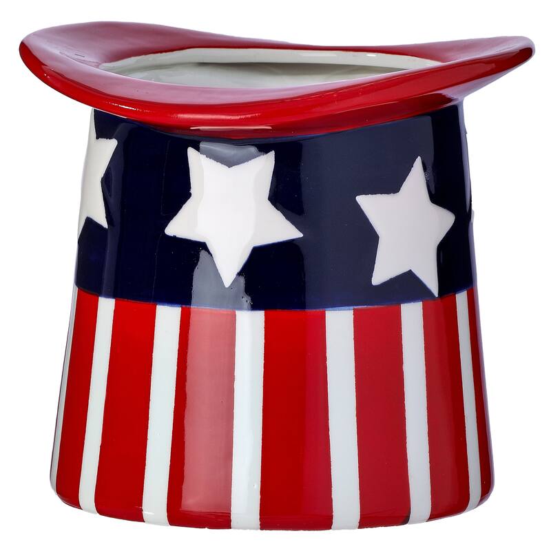 7" Ceramic American Spirit Hat Planter