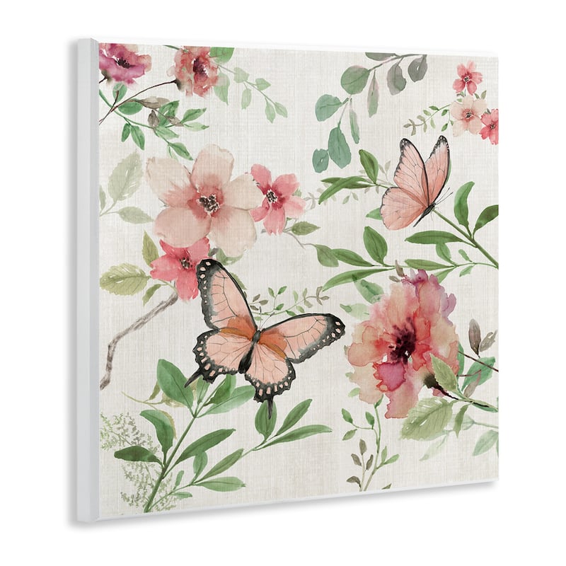Stupell Country Cottage Florals in Pink Wall Plaque Art Design By Nan