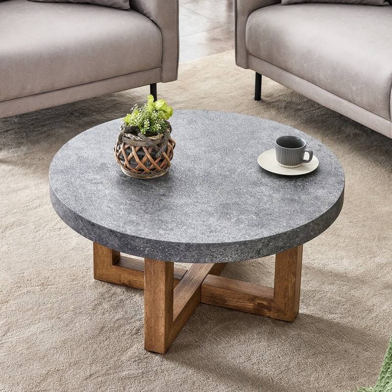 MDF Round Coffee Table with texture sticker Top