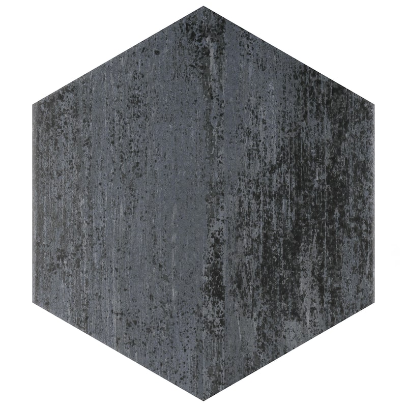 Merola Tile Cassis Hex Black 8-5/8" x 9-7/8" Porcelain Floor and Wall Tile - Case (25 Tiles)