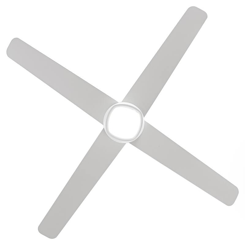 54" Modern White Reversible 4-Blades Ceiling Fan with Lights
