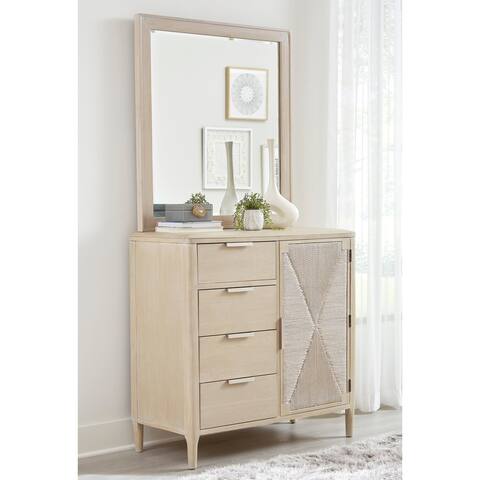 Pearl Asymmetrical Door Chest with Landscape Mirror by Palmetto Home